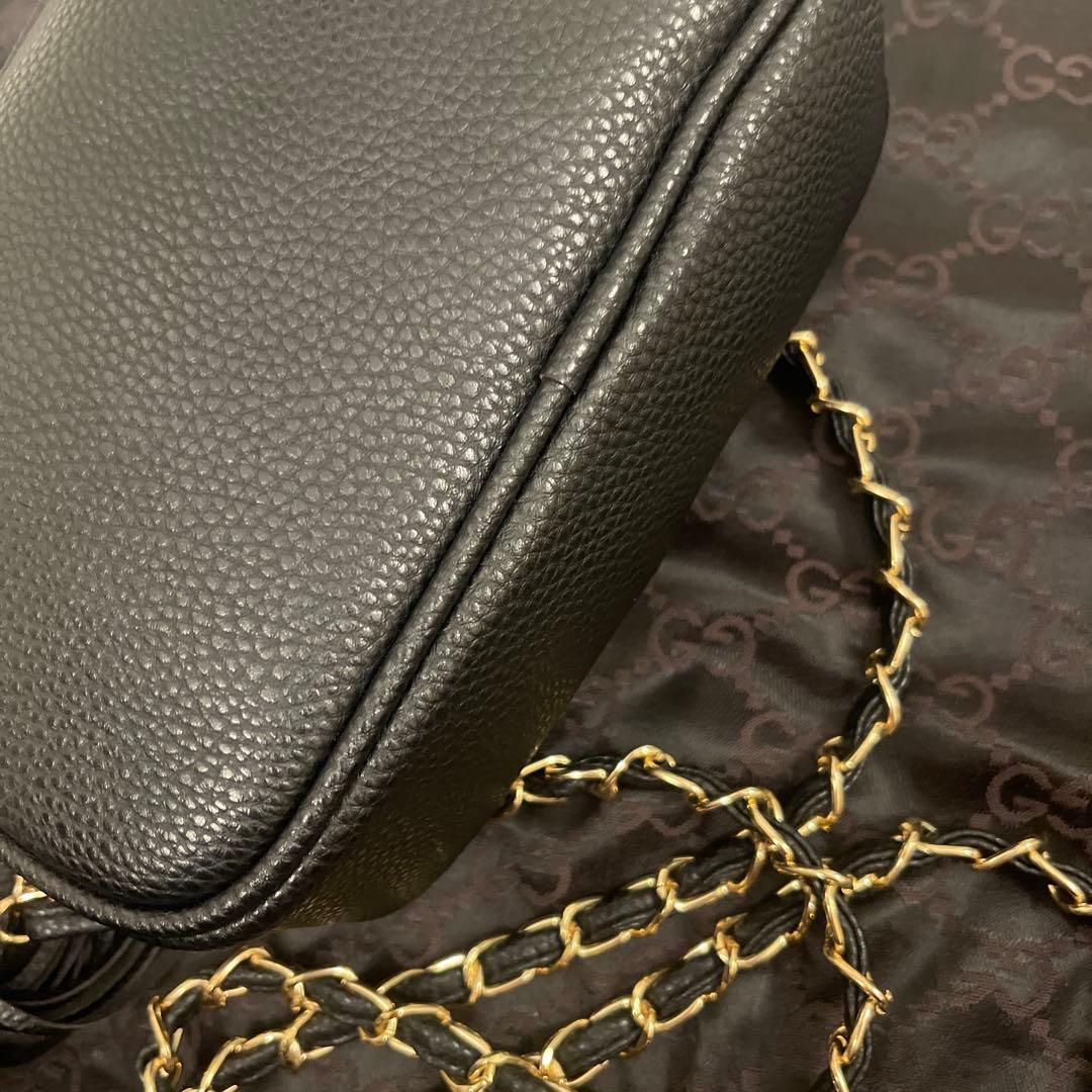 GUCCI チェーンショルダーバック　ブラック　ノベルティ