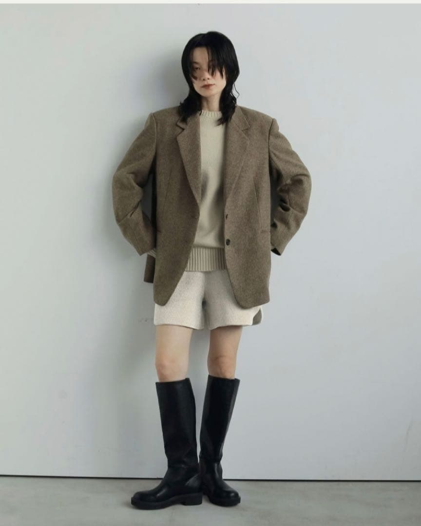 ジャケット・アウター anuke Herringbone Wool Jacket beige