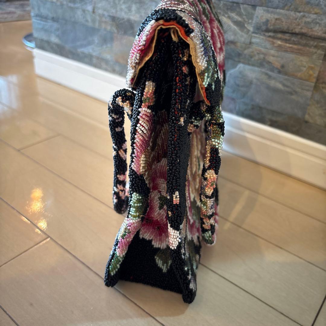 手挿ビーズ刺繍 花柄 バッグ