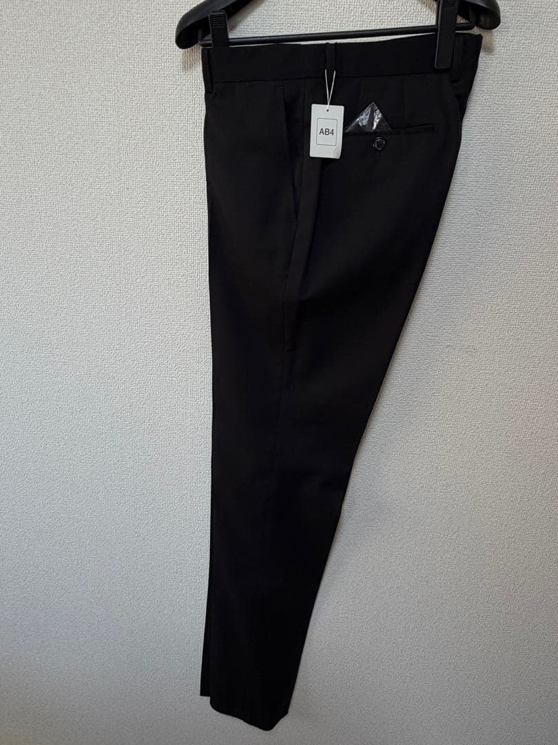【美品】AOYAMA パーソンズ　黒無地　2パンツ　AB ストレッチ　ブラック