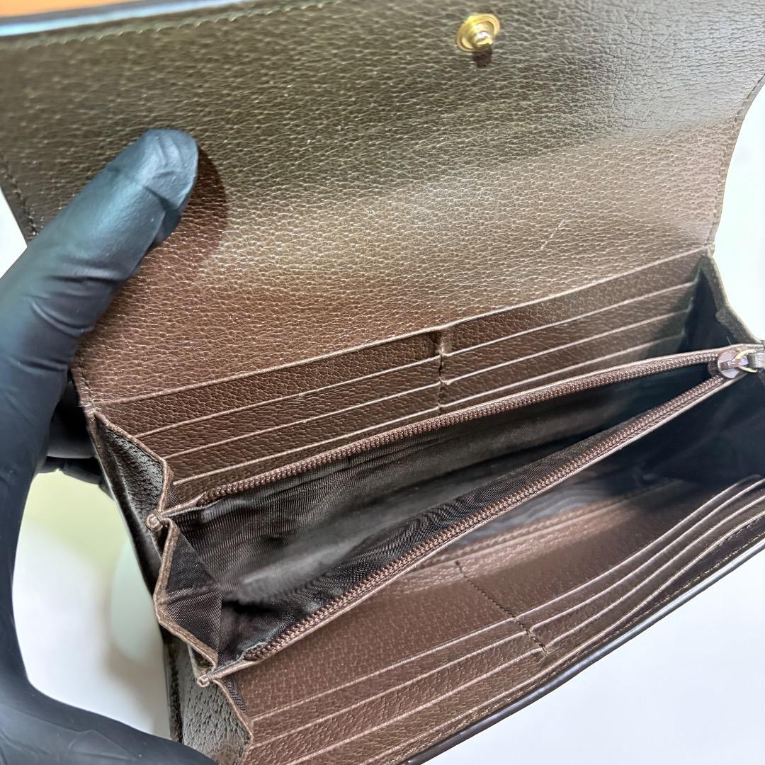 美品 GUCCI グッチ 長財布 オフィディア シェリーライン GGスプリーム