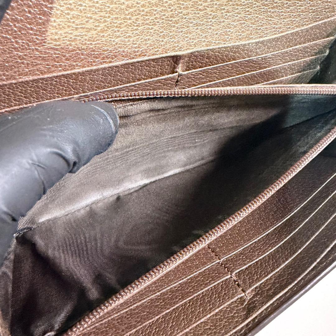 美品 GUCCI グッチ 長財布 オフィディア シェリーライン GGスプリーム