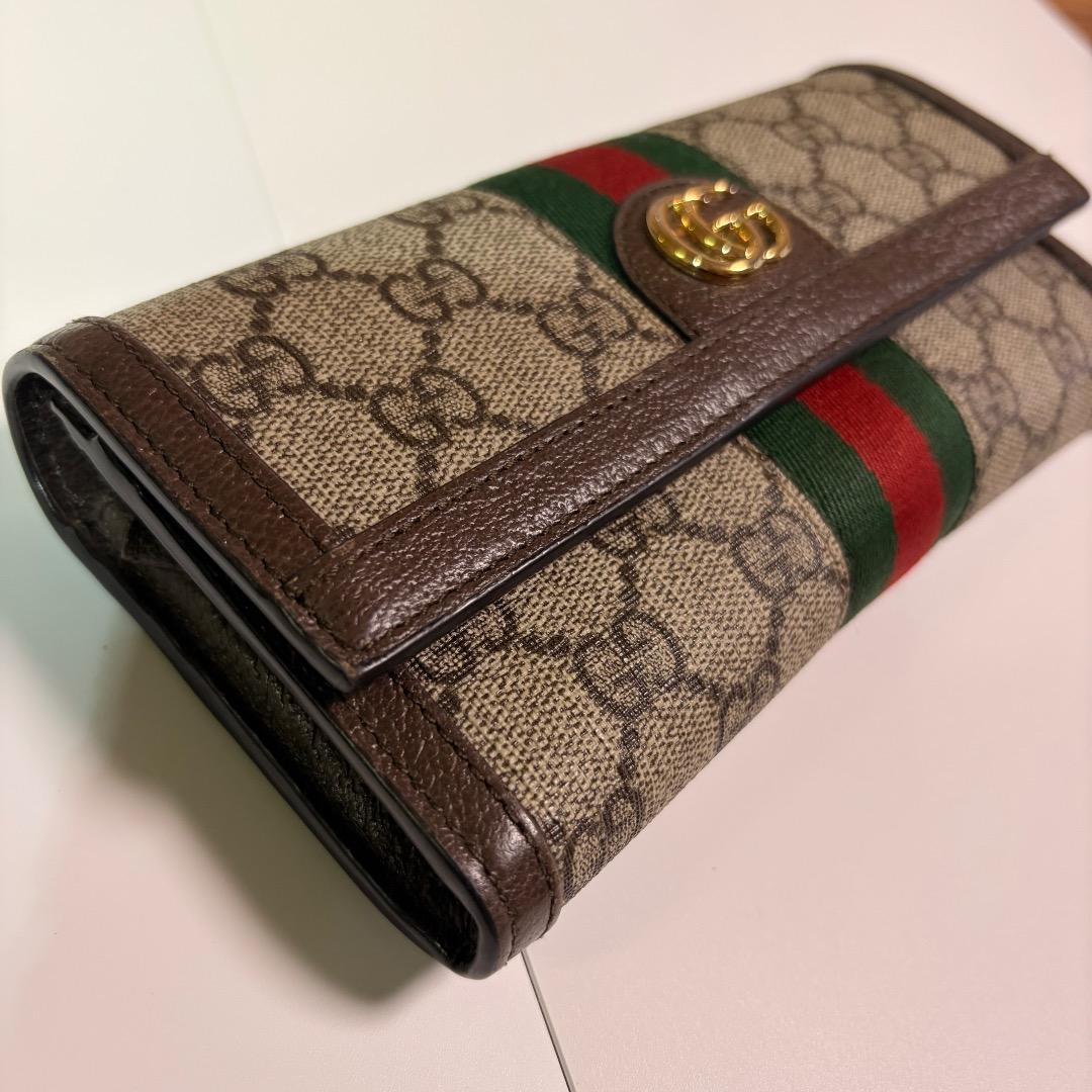 美品 GUCCI グッチ 長財布 オフィディア シェリーライン GGスプリーム