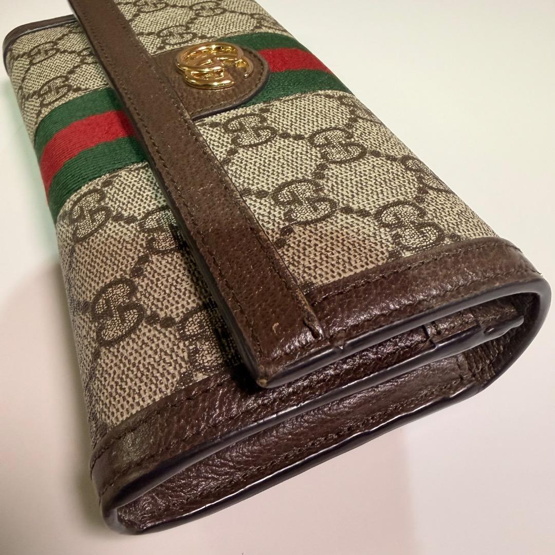 美品 GUCCI グッチ 長財布 オフィディア シェリーライン GGスプリーム