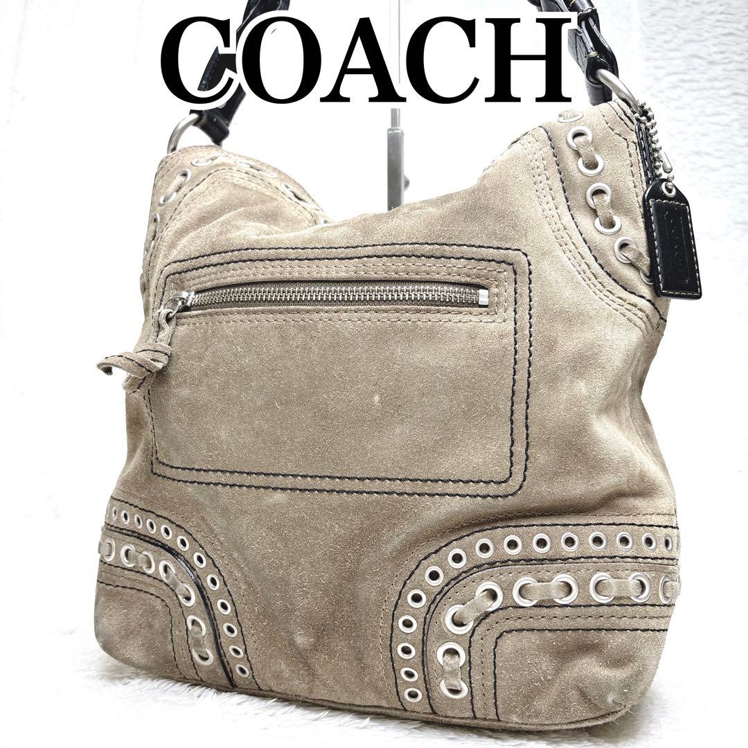 COACH コーチ　スエード ターンロック金具　ショルダーバッグ y2k