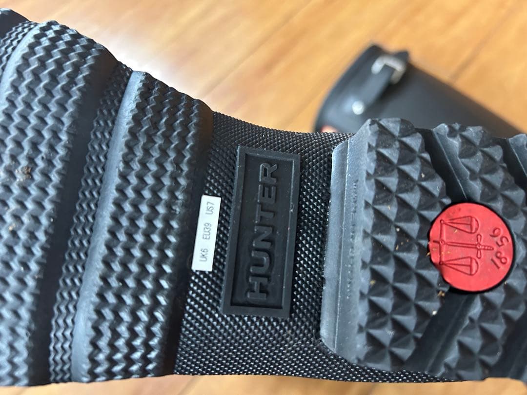 HUNTER ブラック レインブーツ UK6