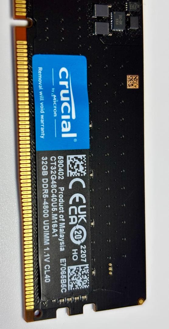 【美品】Crucial DDR5-4800 64GB KIT　(32GB×2)