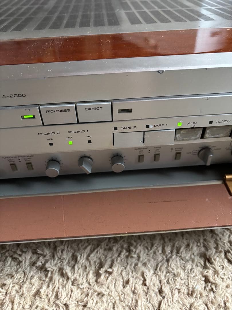 日本の名機　ヤマハ　プリメインアンプ　A-2000 動作品　前面パネル補修