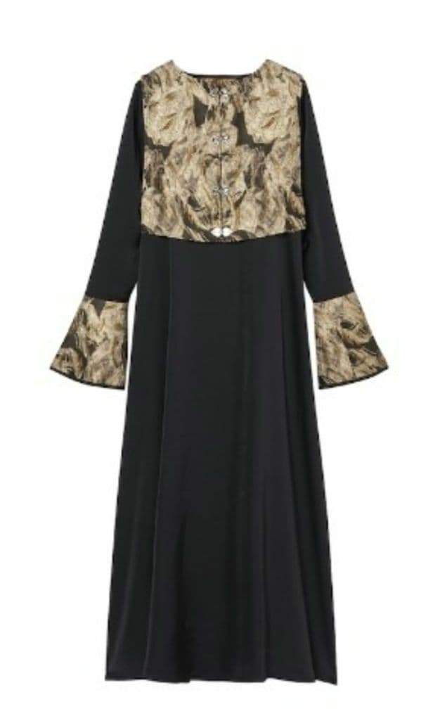 【週末限定セール】sahara ジャカードベストレイヤードドレス 2way