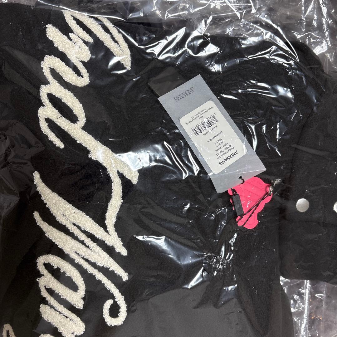 トップス andwang Fluffy Fleece Set Black