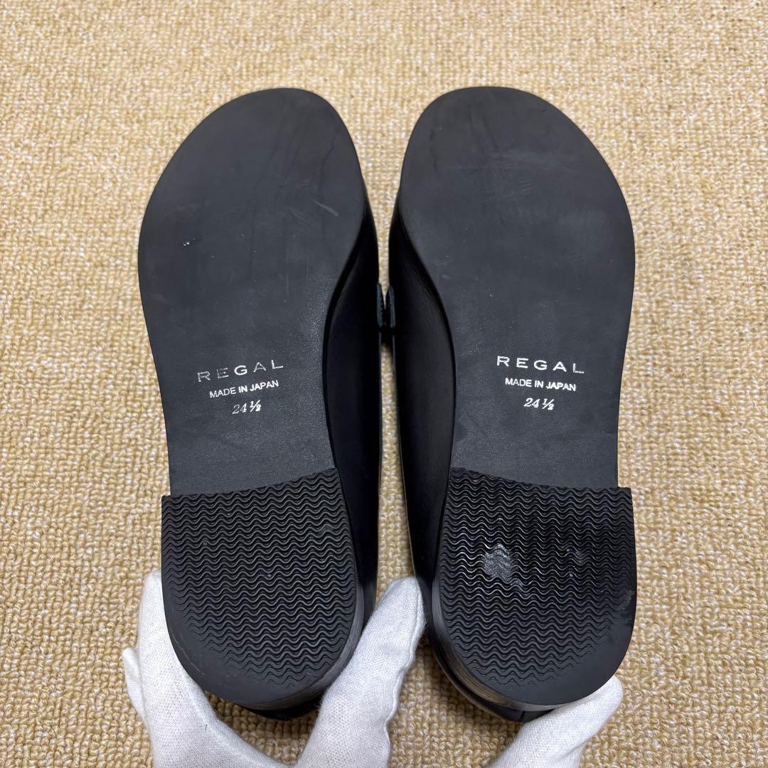 REGAL リーガル ビットローファ 24.5 キルト ホースビット 本革 黒