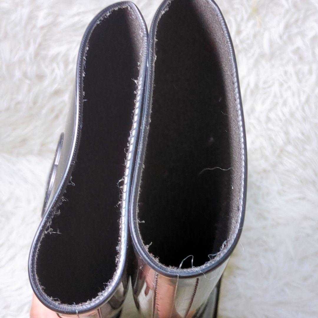 グッチ GUCCI レインブーツ 長靴 ブラック チャンキーヒール サイズ 37