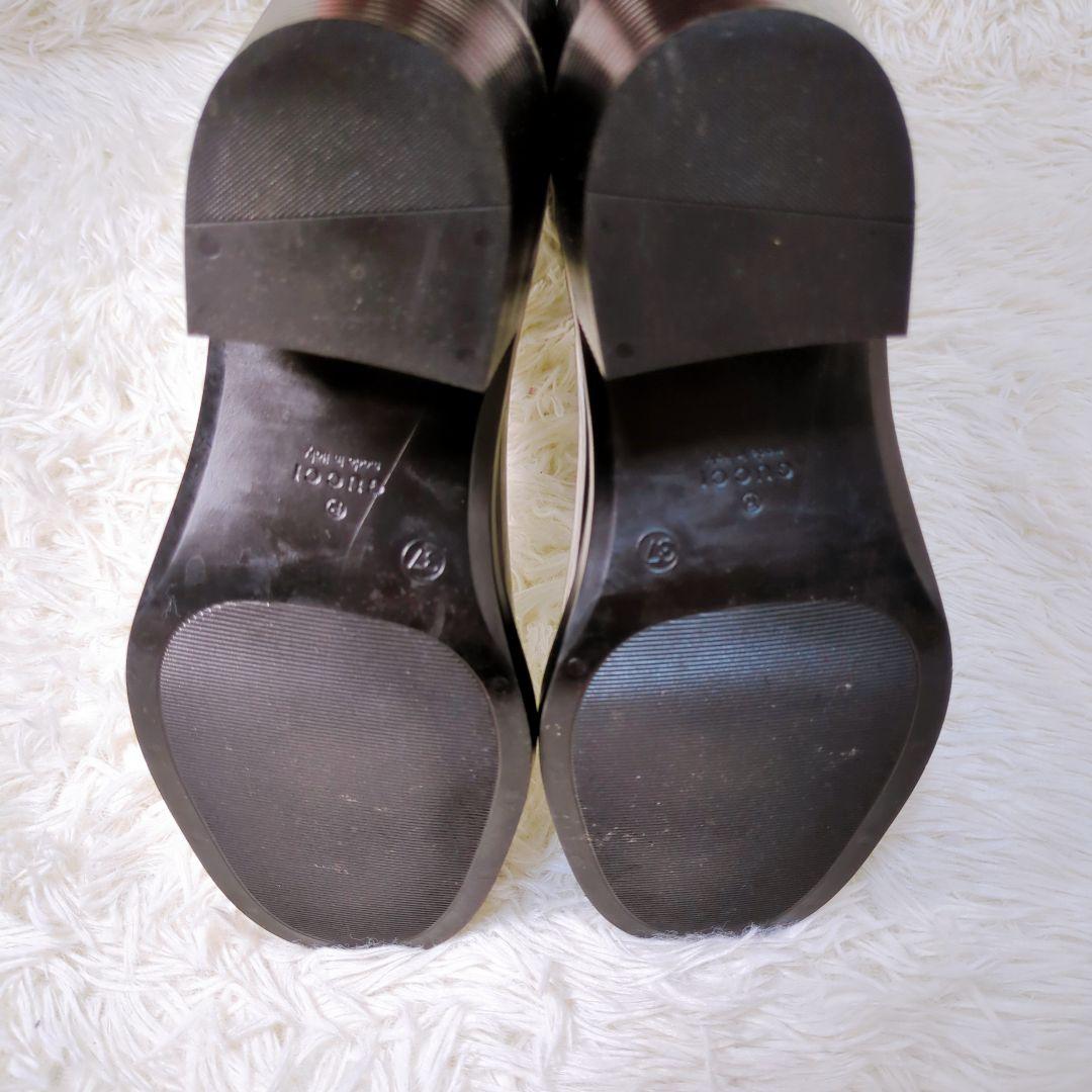 グッチ GUCCI レインブーツ 長靴 ブラック チャンキーヒール サイズ 37