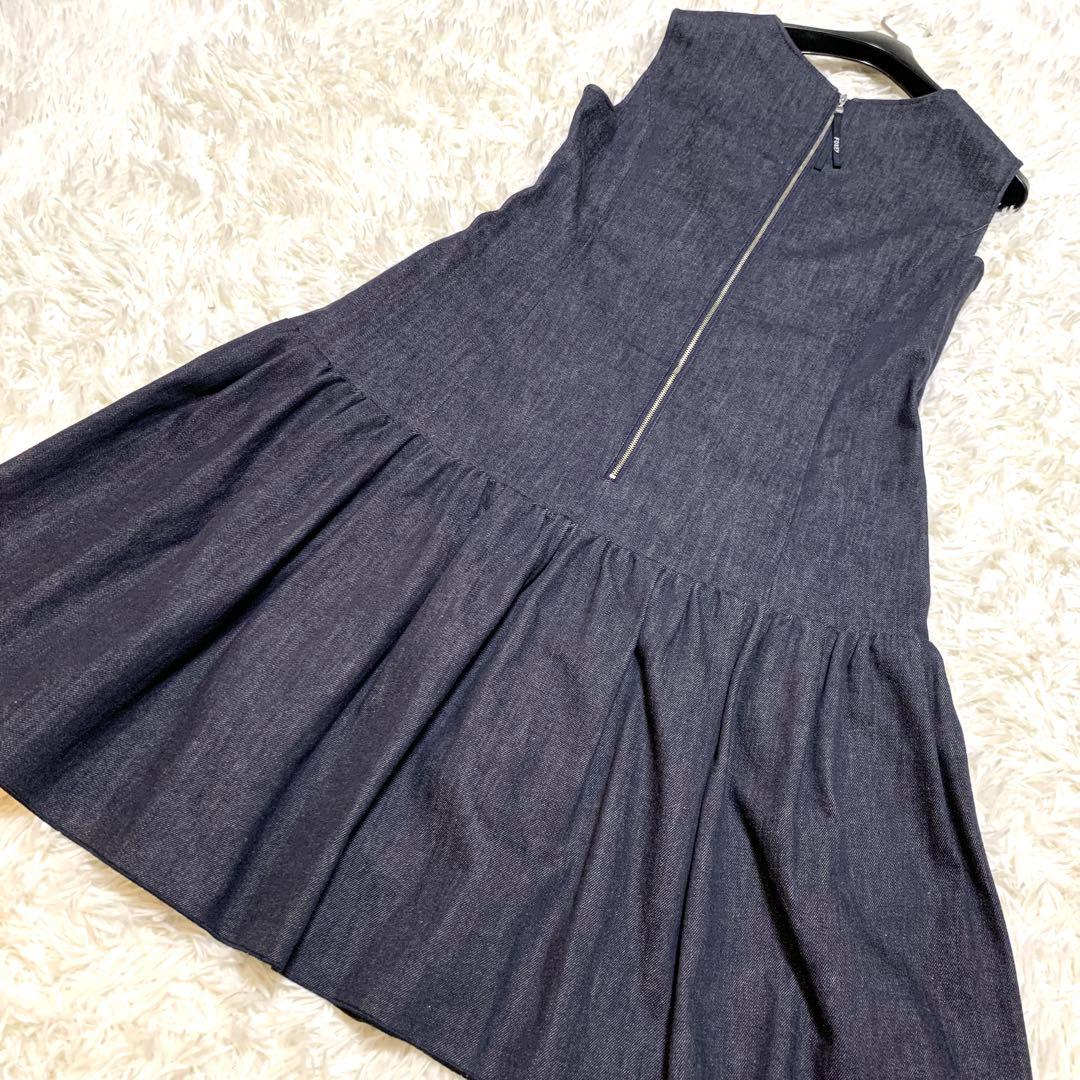 美品✨フォクシーニューヨーク デニム ギャザー ワンピース 2way 40