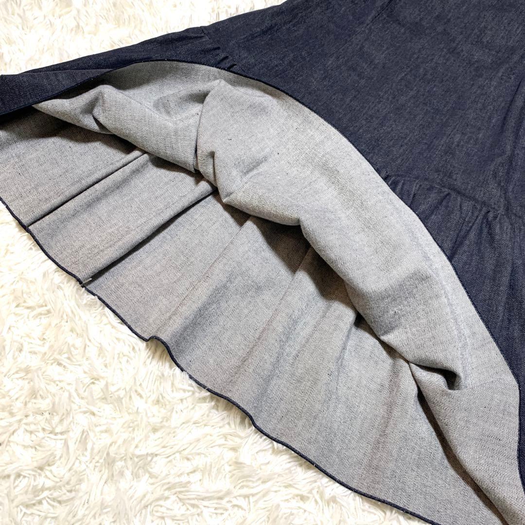 美品✨フォクシーニューヨーク デニム ギャザー ワンピース 2way 40