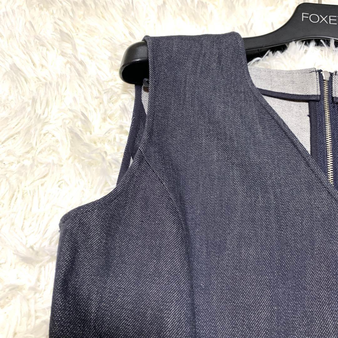 美品✨フォクシーニューヨーク デニム ギャザー ワンピース 2way 40