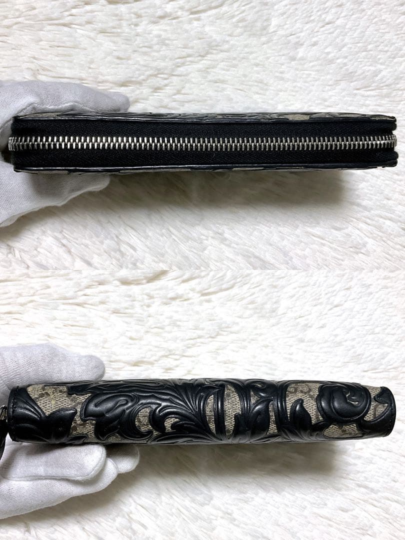 ☆超極美品☆GUCCI アラベスク 長財布 GGスプリーム ラウンドファスナー