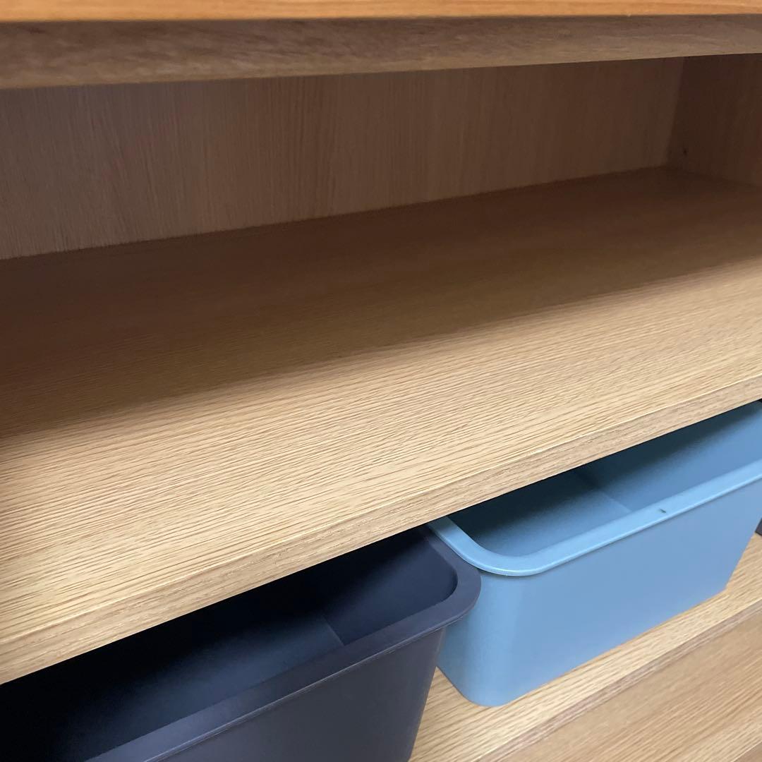 無印良品　キャビネット　ガラス扉　タモ材