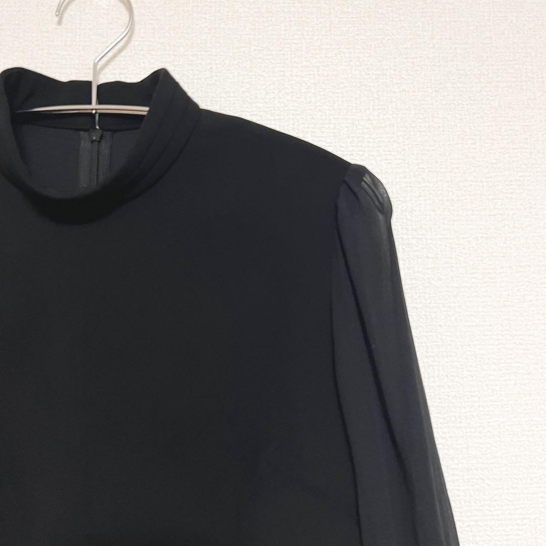 ボーダーズアットバルコニー BLOUSE NOIR ブラウス ハイネック シアー