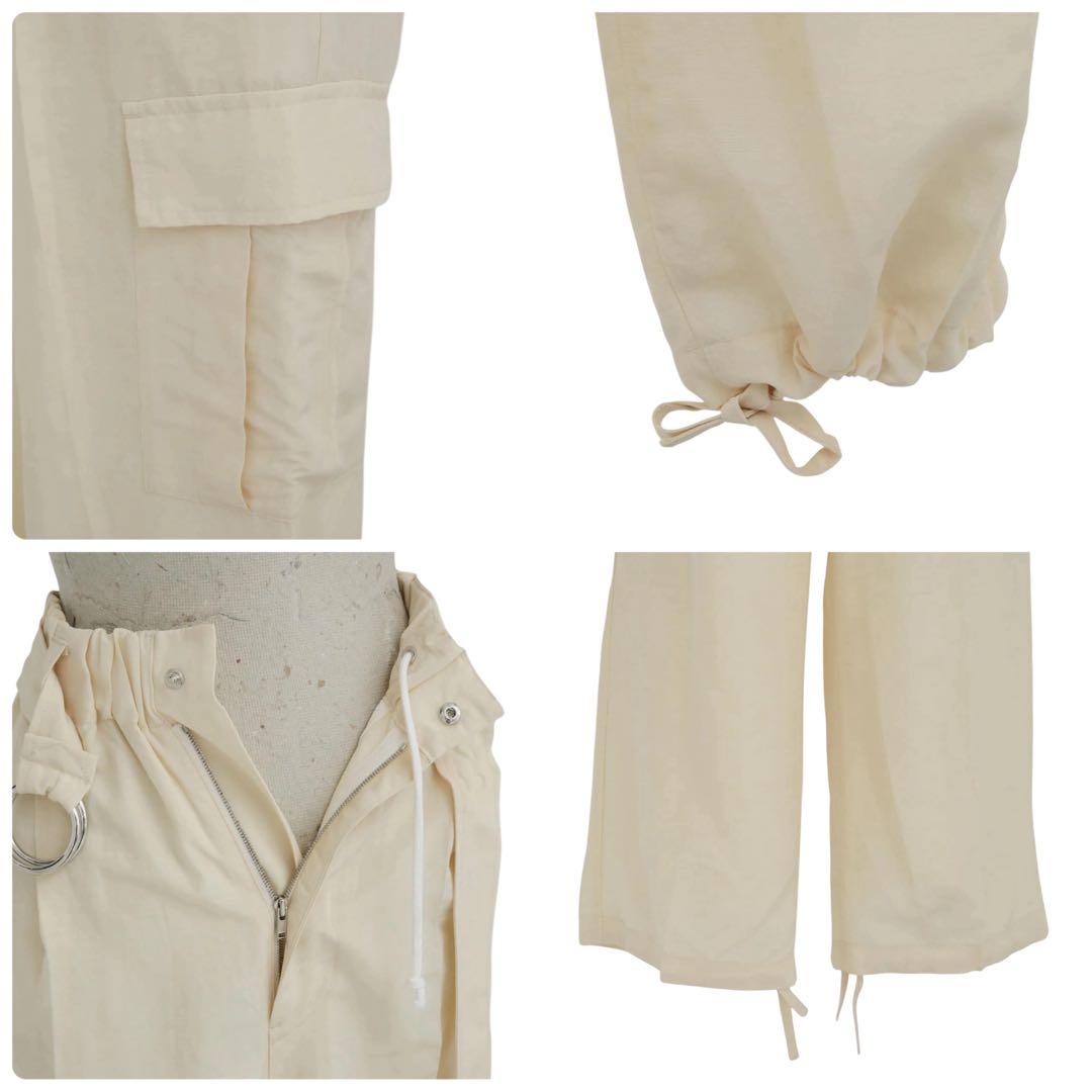 【新品41,800】23SS☆カレンテージ☆レーヨンリネンカーゴパンツ ホワイト