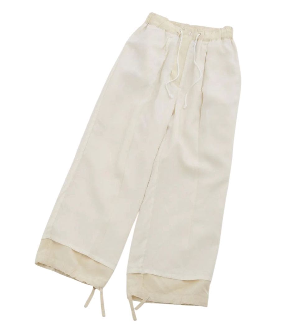 【新品41,800】23SS☆カレンテージ☆レーヨンリネンカーゴパンツ ホワイト