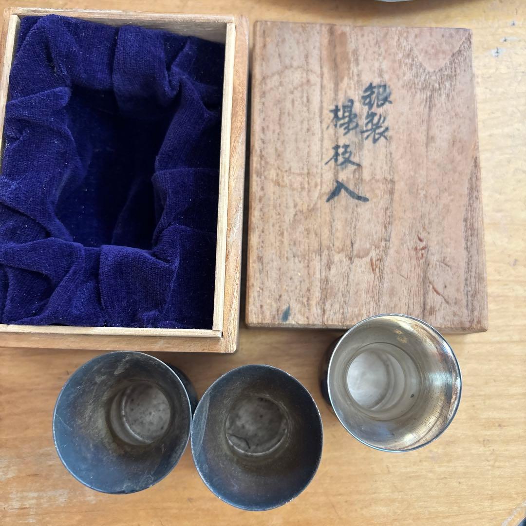 和光　SILVER950 銀　楊枝入れ3つセット