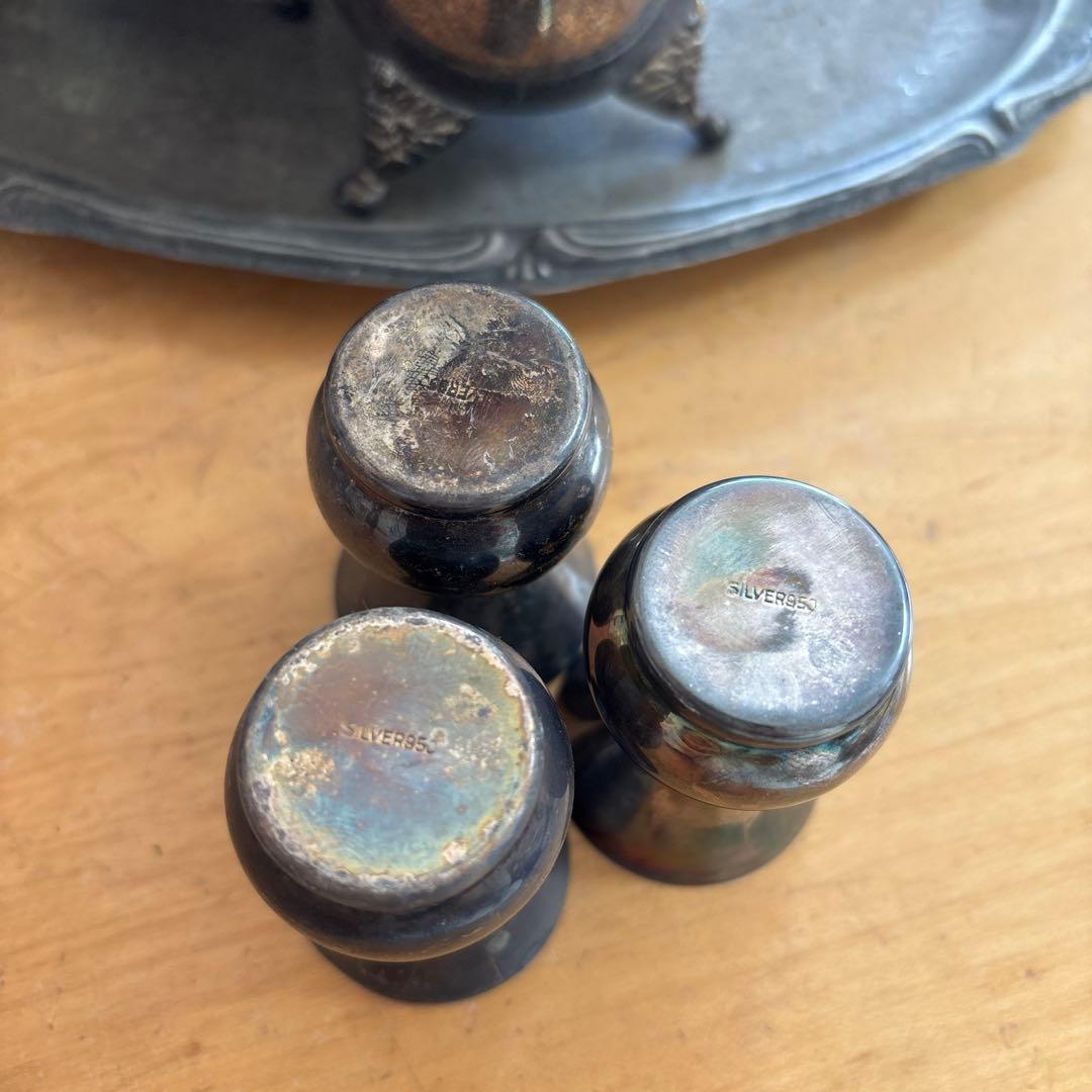 和光　SILVER950 銀　楊枝入れ3つセット