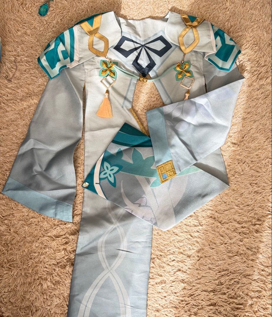 原神コスプレ衣装　白朮　ウィッグ付