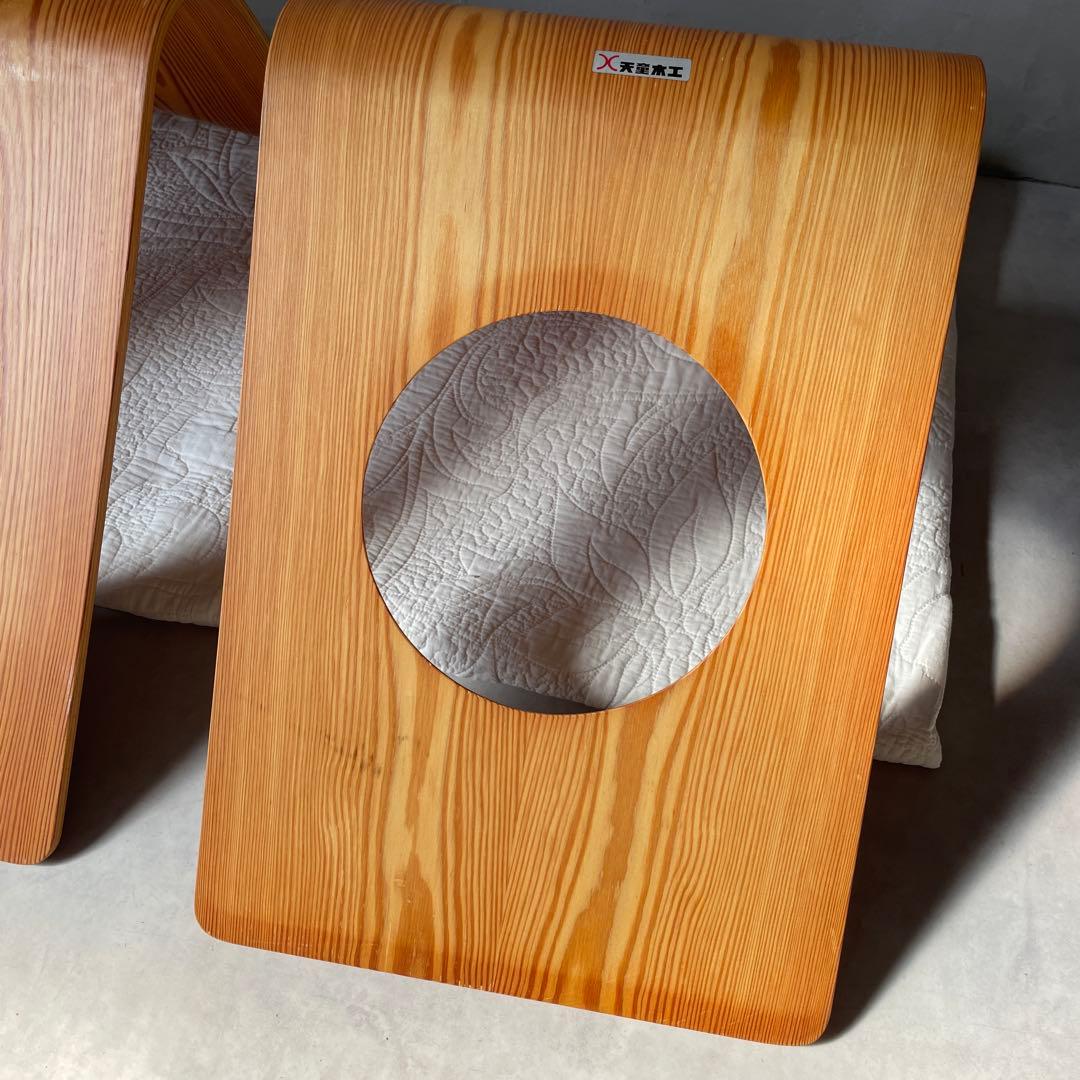 天童木工　座椅子　３個　旧ロゴ　シールあり　藤森健次　デザインの銘品