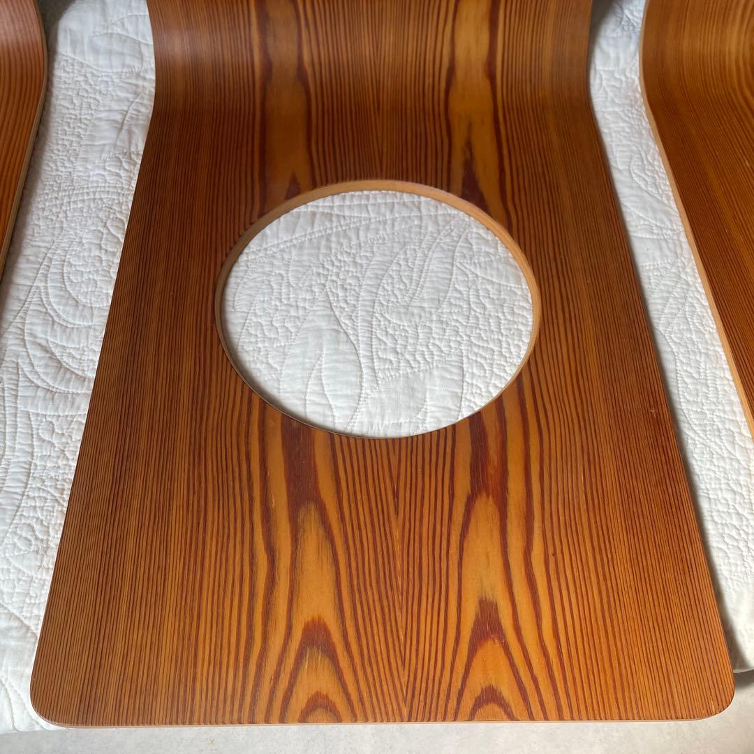 天童木工　座椅子　３個　旧ロゴ　シールあり　藤森健次　デザインの銘品