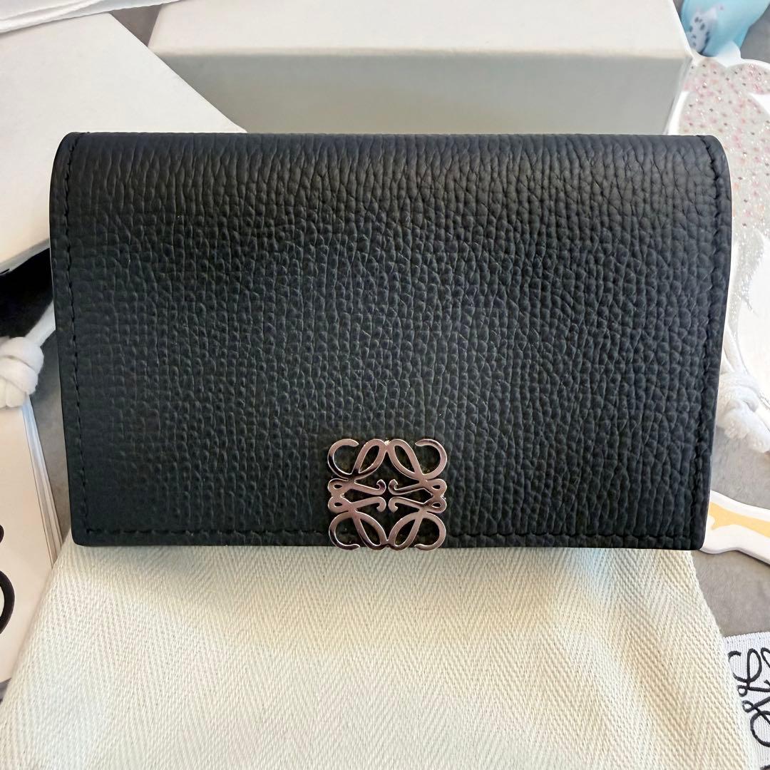 LOEWE ロエベ アナグラム ビジネスカードホルダー 名刺入れ ブラックレザー