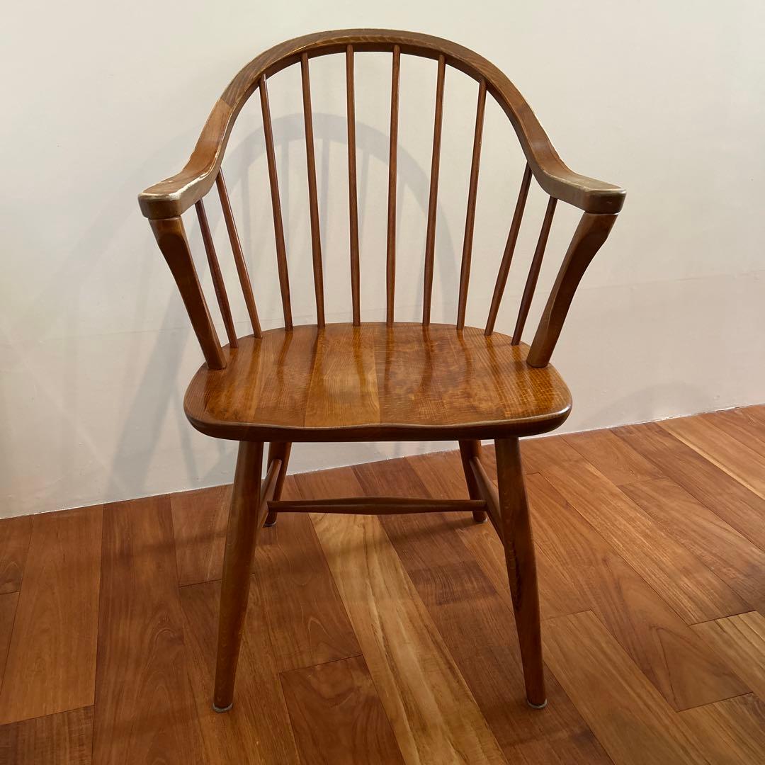 飛騨産業　キツツキ　HIDA ウィンザーチェア　椅子　ヴィンテージ　レトロ　④