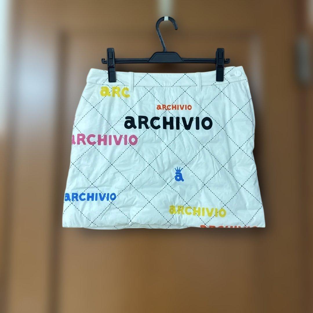 ARCHIVIO ロゴプリントスカート ホワイト