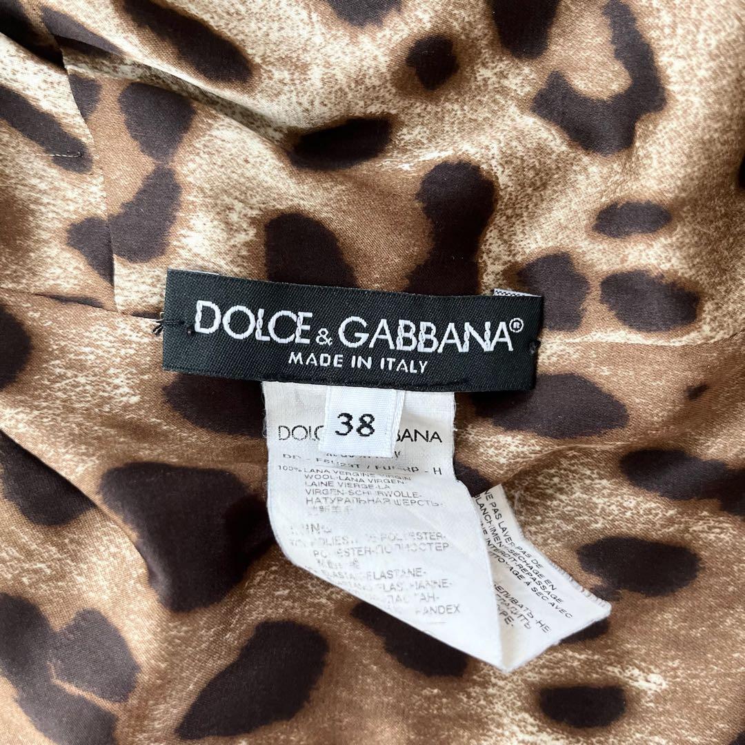 【ドルチェ&ガッバーナ】 ツイードワンピース タ裏地レオパード柄 38