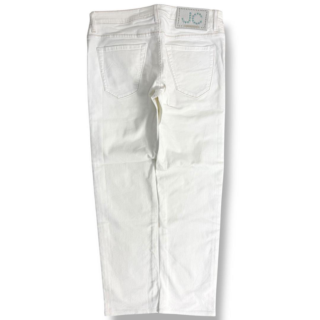 J4033美品 ヤコブコーエン 現行スコットストレッチ傷加工クロップドデニム30