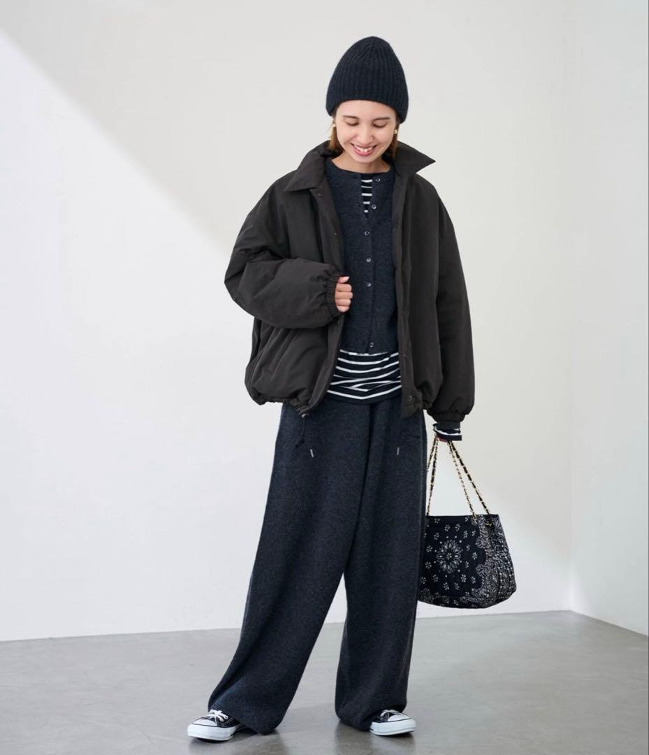 【美品】今期 FRAMeWORK 撥水防風ポンチョコート 38 黒