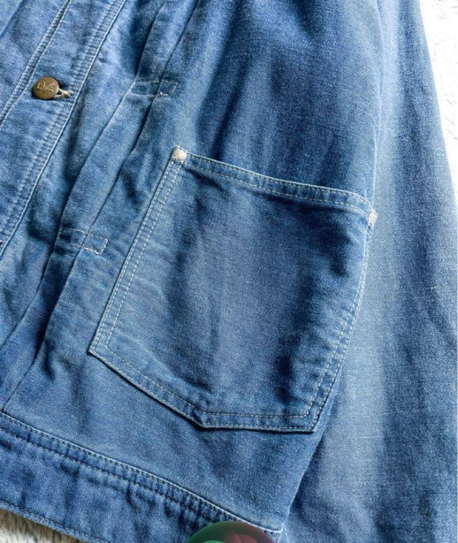 【45R】45rpm コットン100% インディゴ 麦サテンの908Gジャン 2