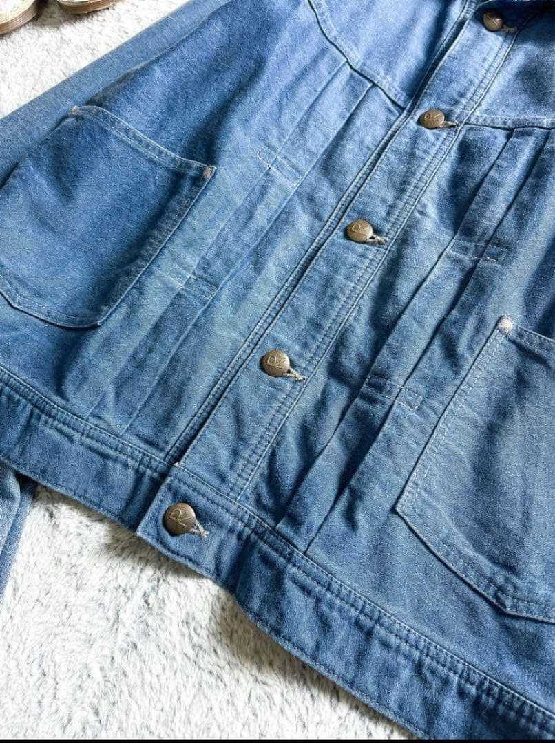 【45R】45rpm コットン100% インディゴ 麦サテンの908Gジャン 2