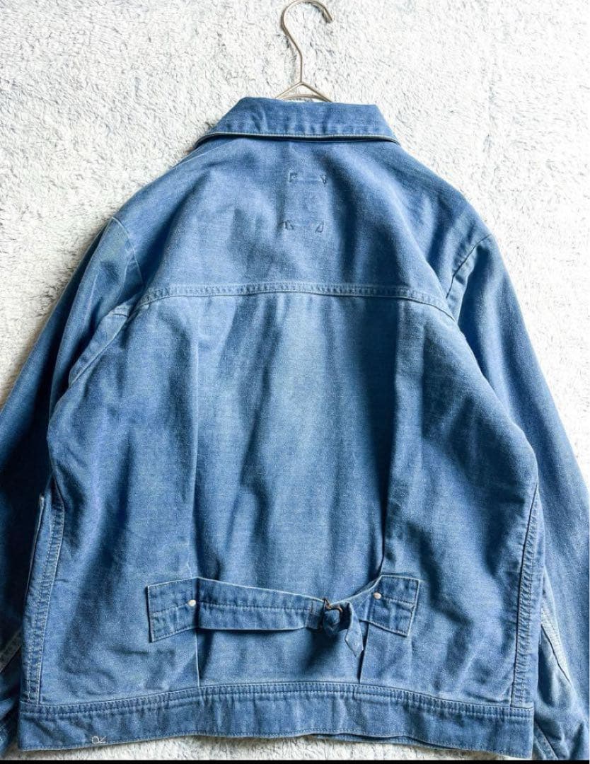 【45R】45rpm コットン100% インディゴ 麦サテンの908Gジャン 2