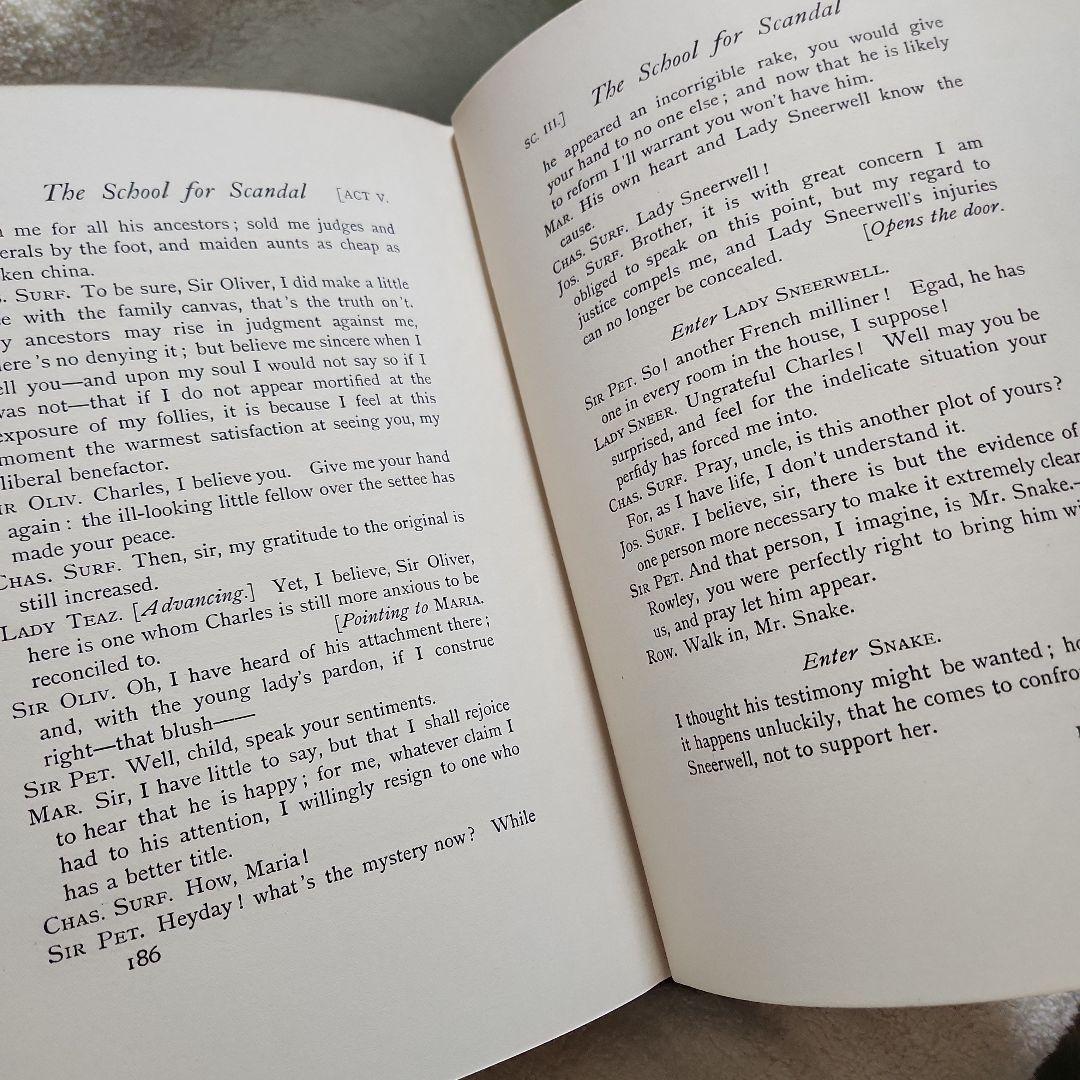 洋書　アンティーク　古書　The school for scandal 23