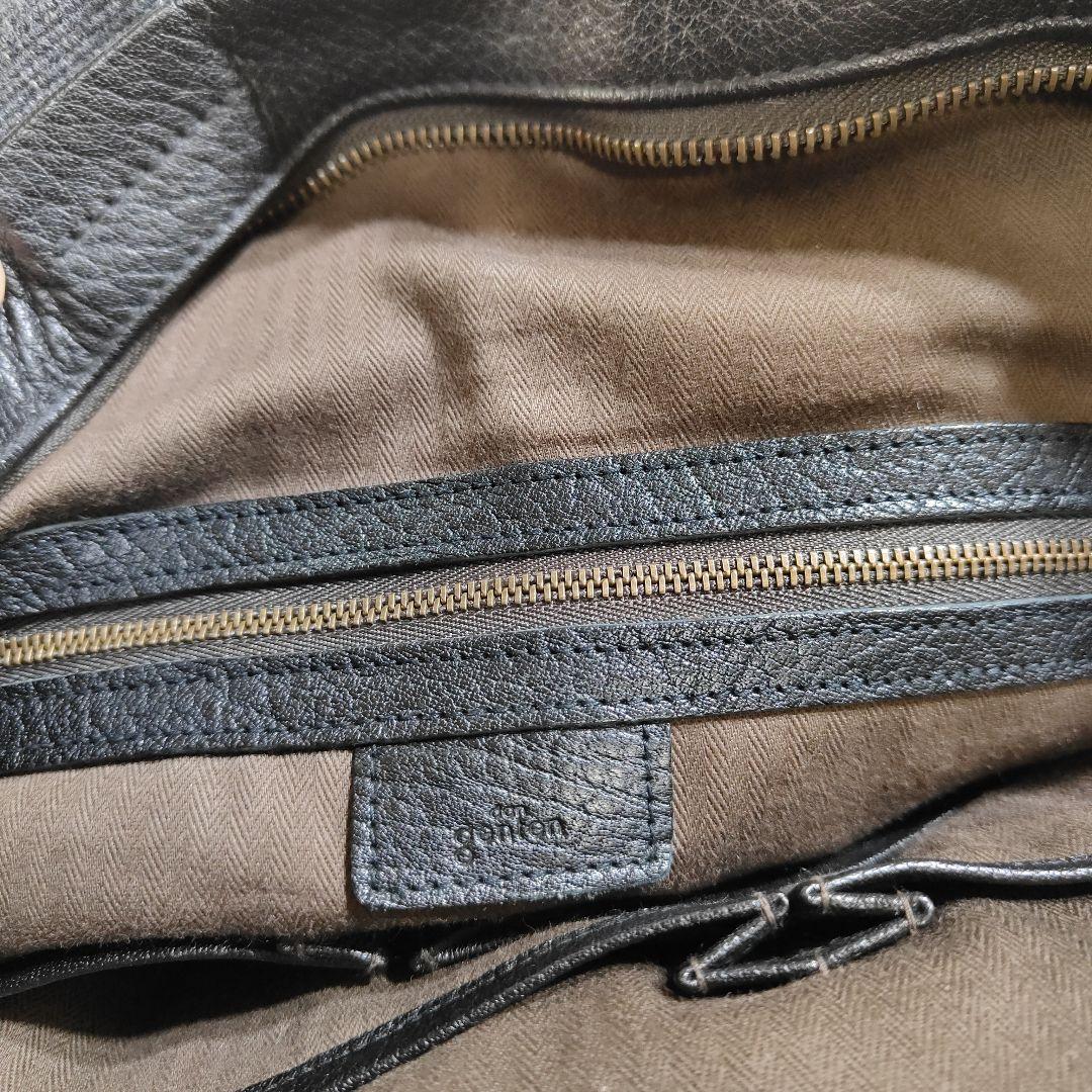 ✨未使用級✨ ゲンテン ショルダーバッグ フラップ シボ革 黒　2way