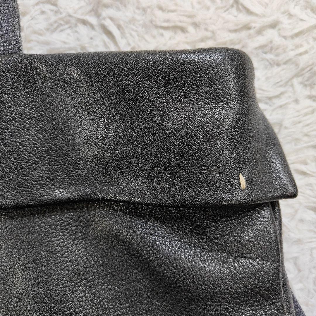✨未使用級✨ ゲンテン ショルダーバッグ フラップ シボ革 黒　2way
