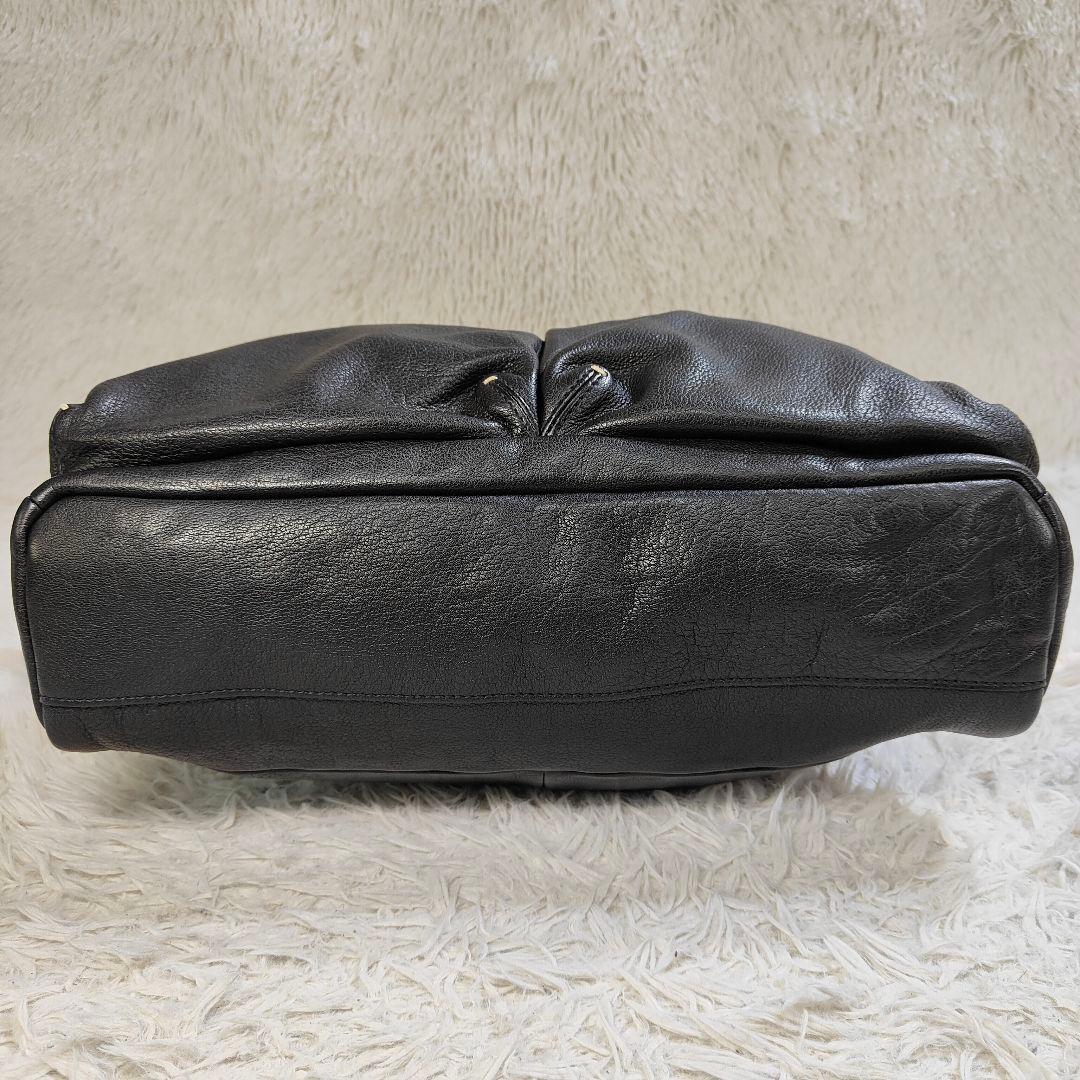 ✨未使用級✨ ゲンテン ショルダーバッグ フラップ シボ革 黒　2way