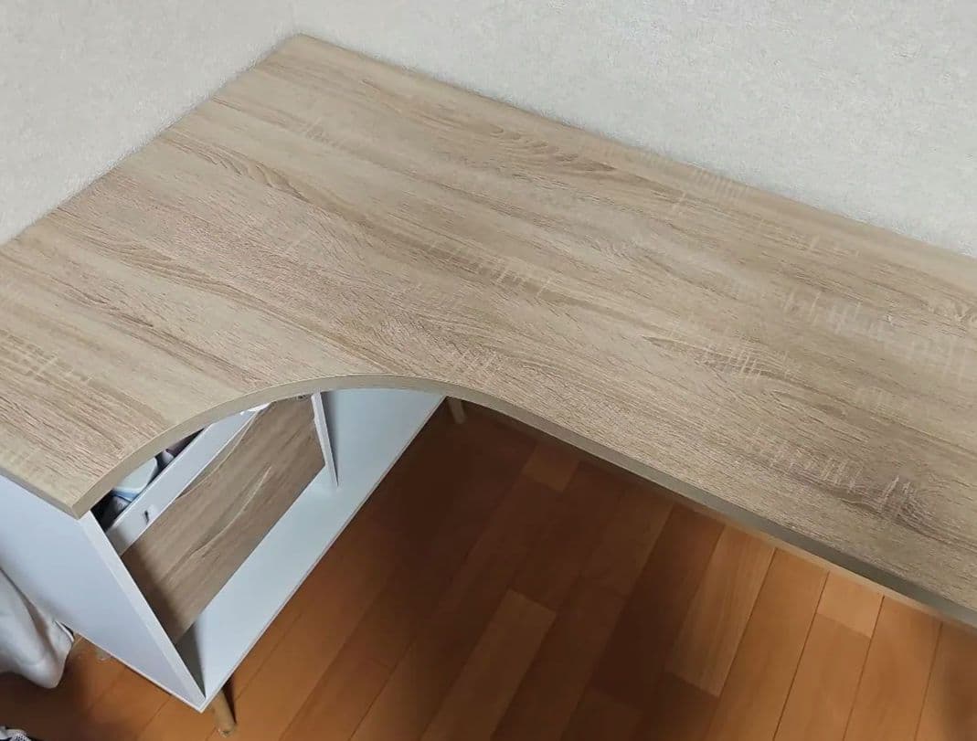 デスク L字 机 白 おしゃれ 収納 木製 PCデスク 学習机