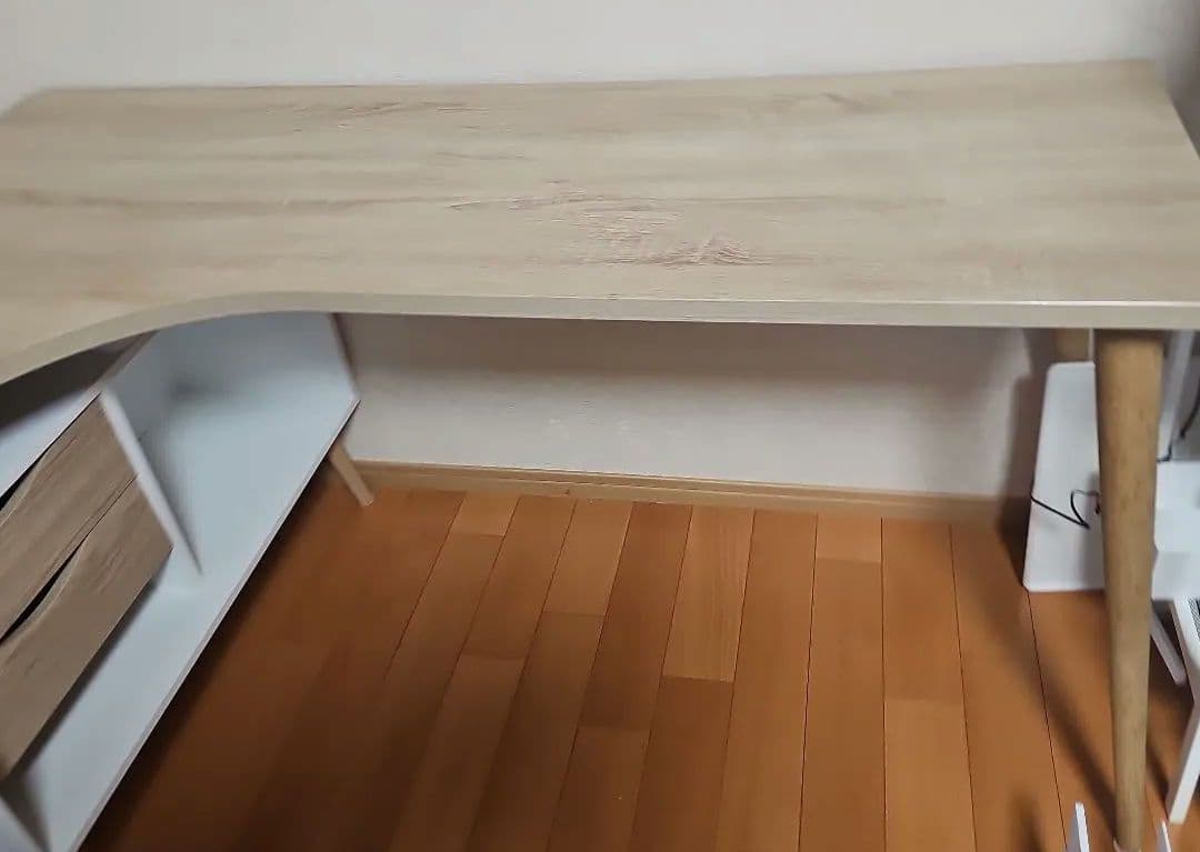 デスク L字 机 白 おしゃれ 収納 木製 PCデスク 学習机