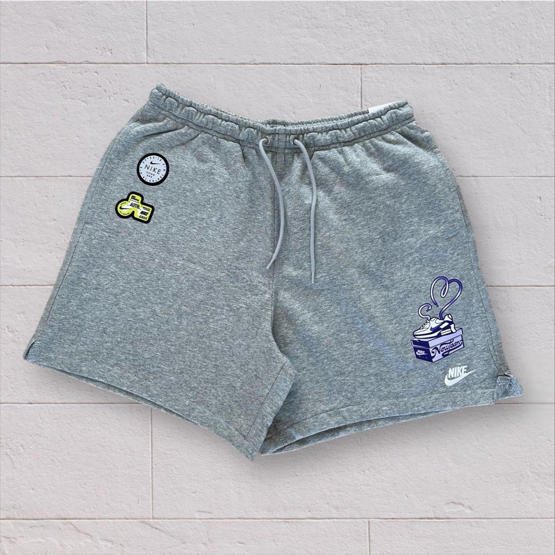 NIKE スウェットショートパンツ グレー Mサイズ NewJeansプリント