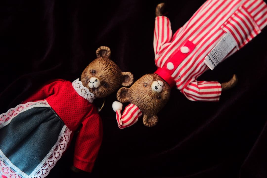 ヴィンテージ チャイナヘッドドール ベア オーナメント クリスマス ビスクドール