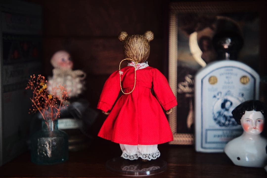 ヴィンテージ チャイナヘッドドール ベア オーナメント クリスマス ビスクドール