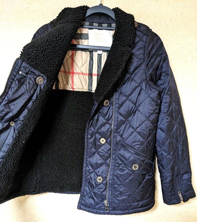 バーバリー　キルティングジャケット　ノバチェック　中綿コート　150　美品