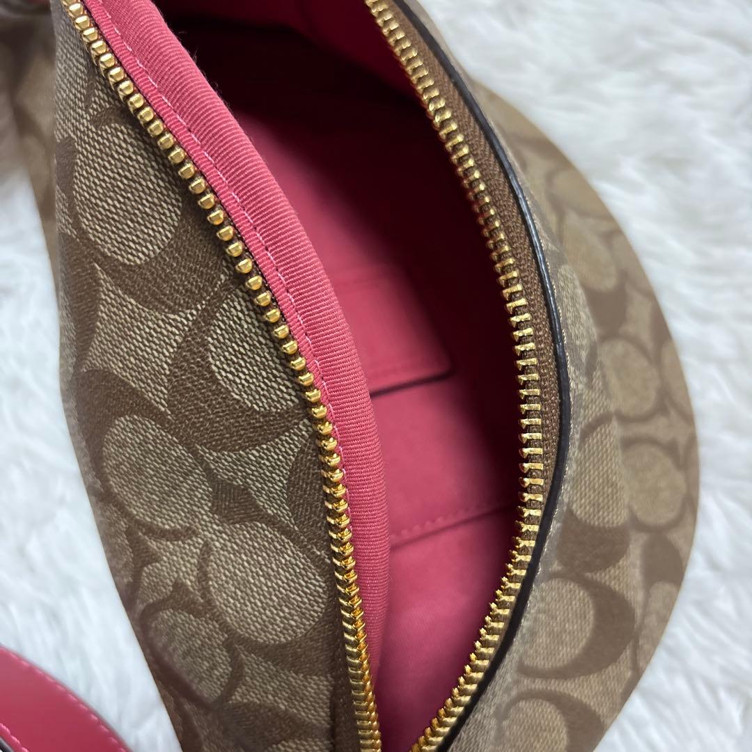☆美品 COACH シグネチャー ボディバッグ ショルダーバッグ ピンク 希少